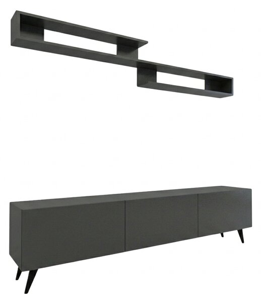 TV omarica MIYA 150 cm z zidno polico, antracitna