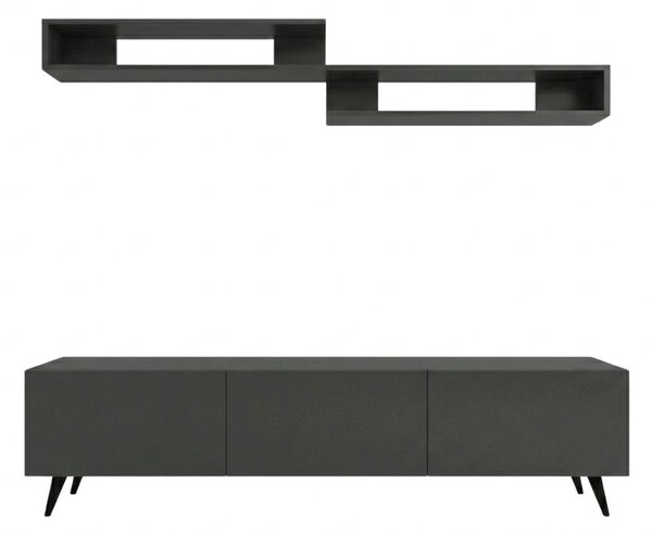 TV omarica MIYA 150 cm z zidno polico, antracitna