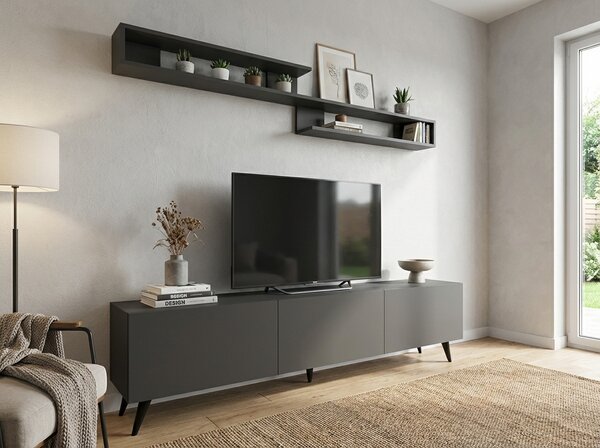 TV omarica MIYA 150 cm z zidno polico, antracitna