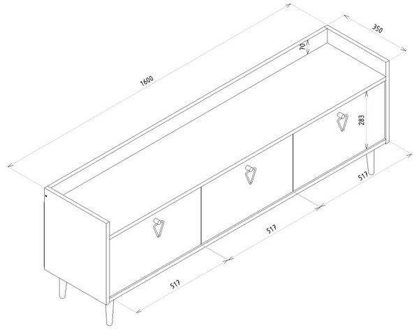 TV omarica PIENA 160 cm, antracitna