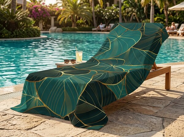 Hitro sušeča se XXL plažna brisača VERDARA zelena 150 x 210 cm, 100% mikrotkanina