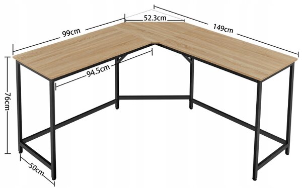 Kotna pisalna miza TAYLOR SONOMA 149x149cm