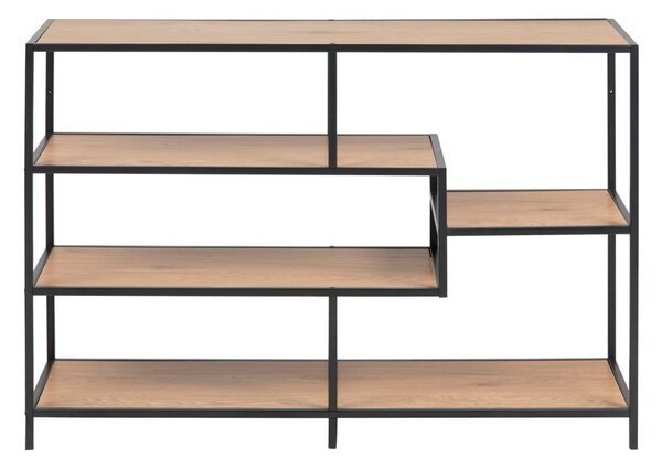 Črn regal v hrastovem dekorju 114x78 cm Seaford - Actona