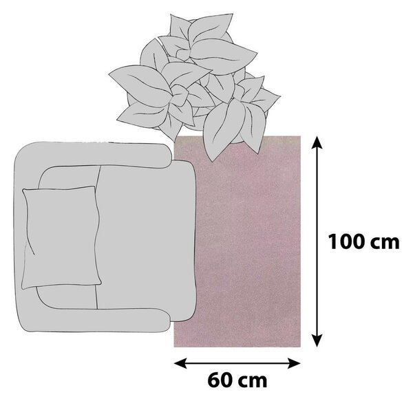 XXXL Preproga Z Visokim Florom Ata, Roza, 60x100cm