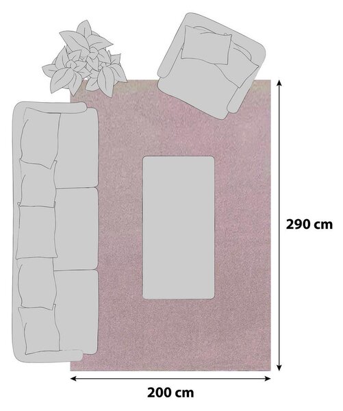 XXXL Preproga Z Visokim Florom Ata, Roza, 200x290cm