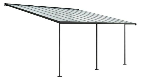Palram – Canopia Terasni nadstrešek Sierra (Š x G: 555 x 299 cm, Antracit, Polikarbonat, Prozorna)
