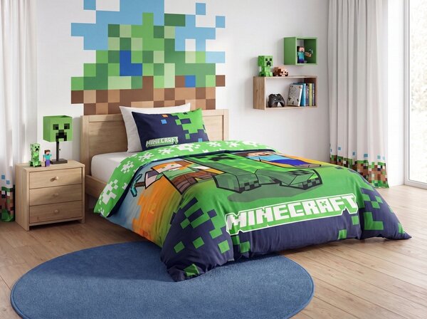 Otroška posteljnina MINECRAFT HEROES barvna Dimenzije posteljnine: 70 x 80 cm | 140 x 200 cm