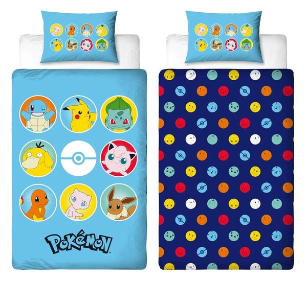 Otroška posteljnina POKÉMON TEAM barvna Dimenzije posteljnine: 70 x 80 cm | 140 x 200 cm