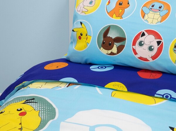 Otroška posteljnina POKÉMON TEAM barvna Dimenzije posteljnine: 70 x 80 cm | 140 x 200 cm