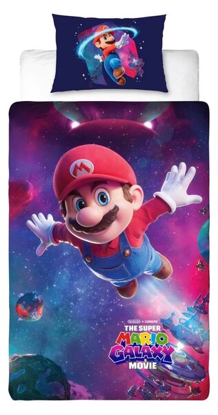 3D bombažna posteljnina MARIO GALAXY barvna, 100% bombaž Dimenzije posteljnine: 70 x 80 cm | 140 x 200 cm