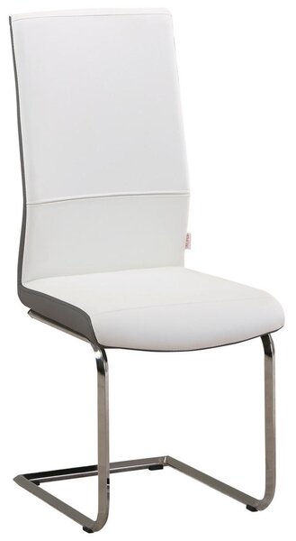 STOL, kovina, tekstil siva, bela
