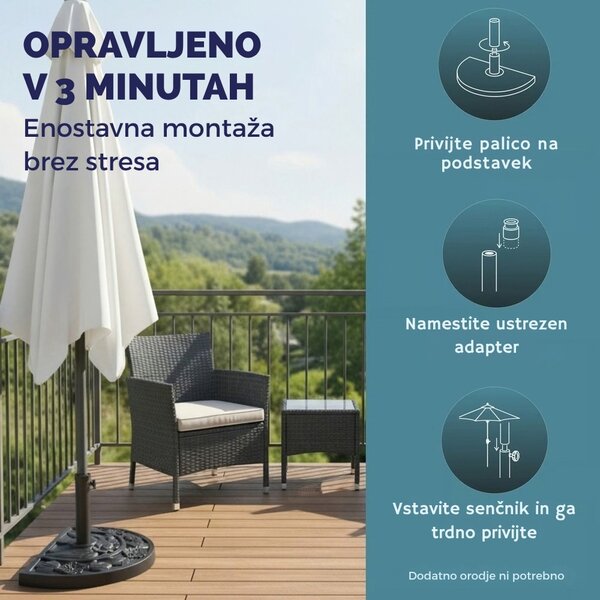 Stojalo za senčnik SUMMER, polkrožno, črno Deuba