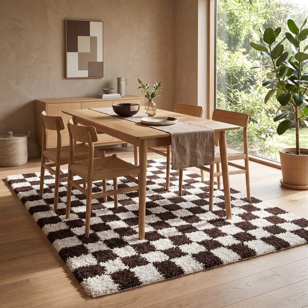 Rjava/kremno bela preproga 80x150 cm Grida – ESTE