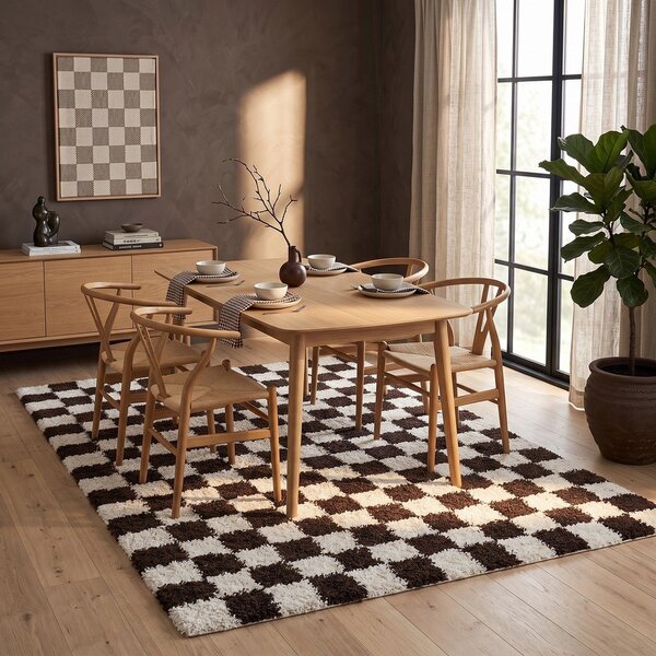Rjava/kremno bela preproga 80x150 cm Grida – ESTE