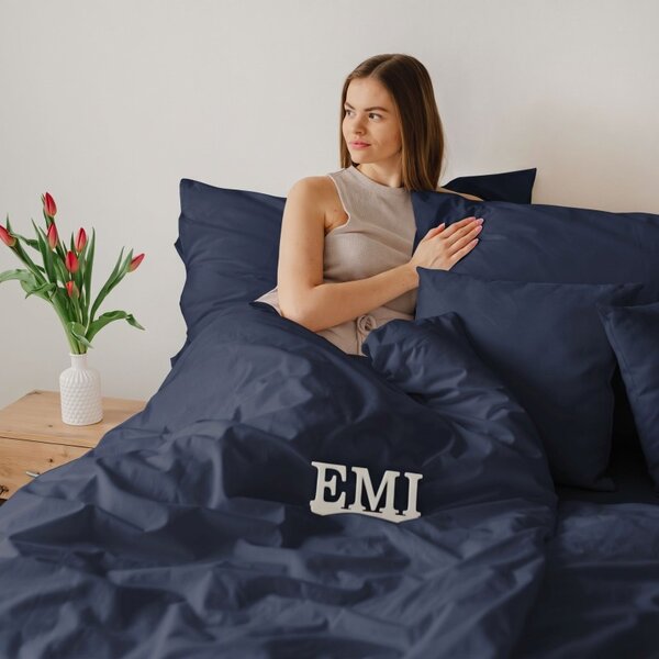 Flanelna posteljnina Navy EMI