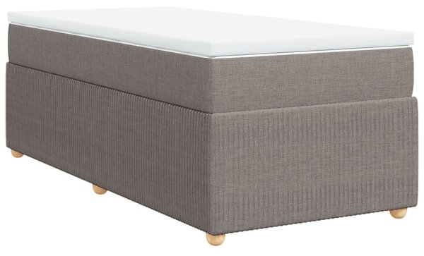 VidaXL Box spring postelja z vzmetnico taupe 100x200 cm blago