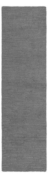 Siv ročno tkan volnen tekač 80x230 cm Harris Boucle – Flair Rugs