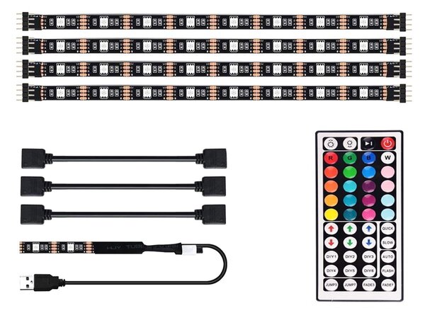 LED osvetlitev televizorja RGB 4 x 50 cm USB LED trak set AKCIJA