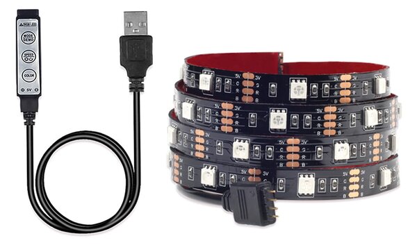 LED osvetlitev televizorja RGB 4 x 50 cm USB LED trak set AKCIJA