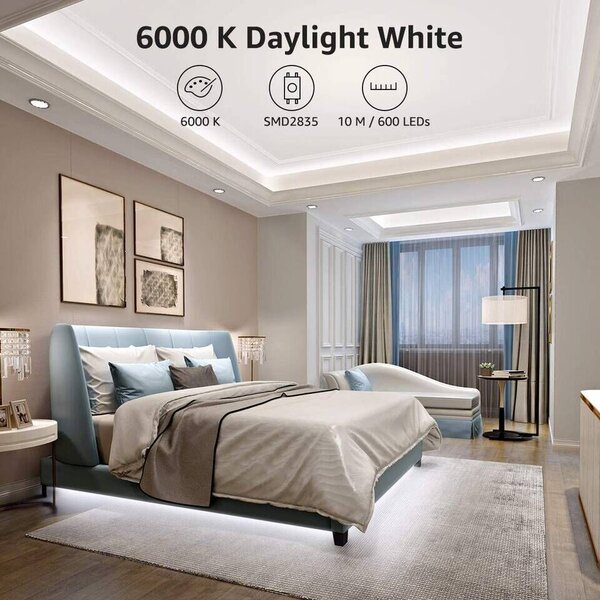 10m Set bel 6000K LED trak IP20 + zatemnilnik