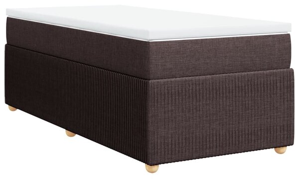 VidaXL Box spring postelja z vzmetnico temno rjava 80x200 cm blago