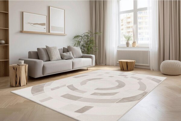 TKANA PREPROGA Bergamo 120/170 cm tkano srebrne barve