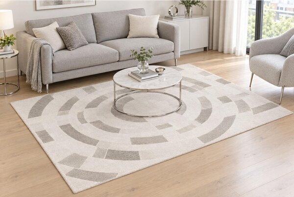 TKANA PREPROGA Bergamo 120/170 cm tkano srebrne barve