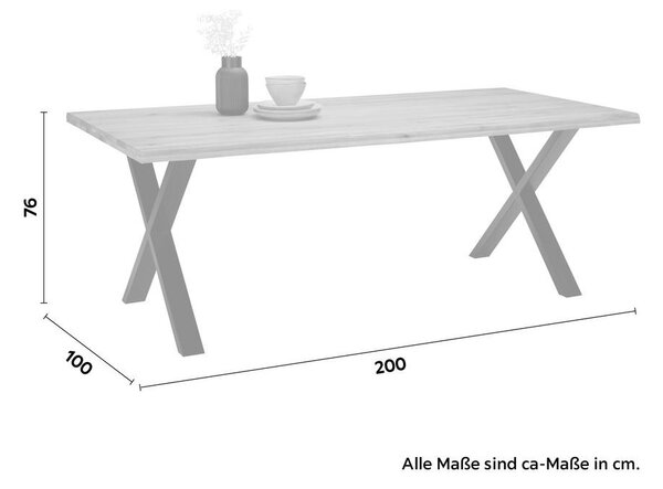 Zandiara Jedilna Miza Oak, Divji Hrast, 200x100 Cm