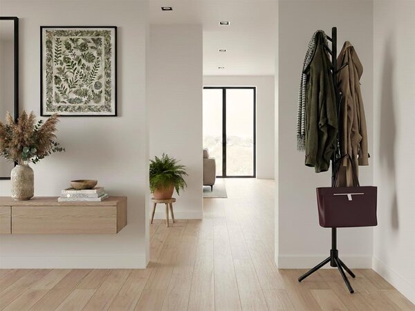 ATMOWOOD Leseni stoječi obešalnik 175 cm - črn