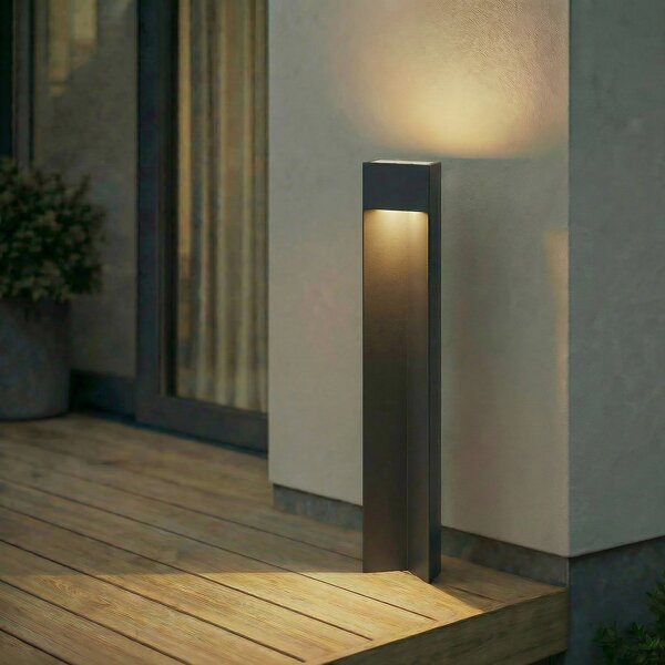 Lucande LED-ulična svetilka Kaholo, mat črna, 90 cm, IP44, Črna, Aluminij, Sodobni