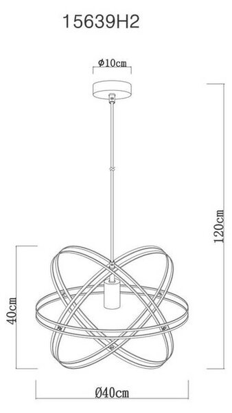 VISEČA SVETILKA 40/40/120 cm E27