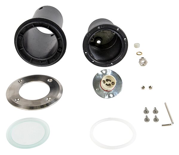 Komplet 6 zunanjih talnih reflektorjev jeklo 11 cm IP67 - Basic Round