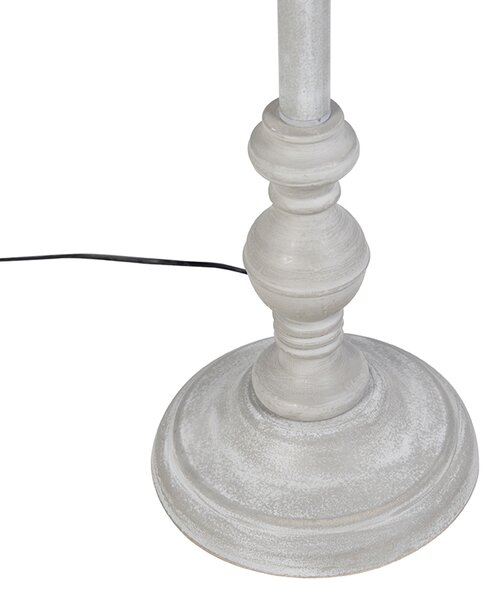 Rustikalna stoječa svetilka taupe z lanenim odtenkom 45 cm - Classico