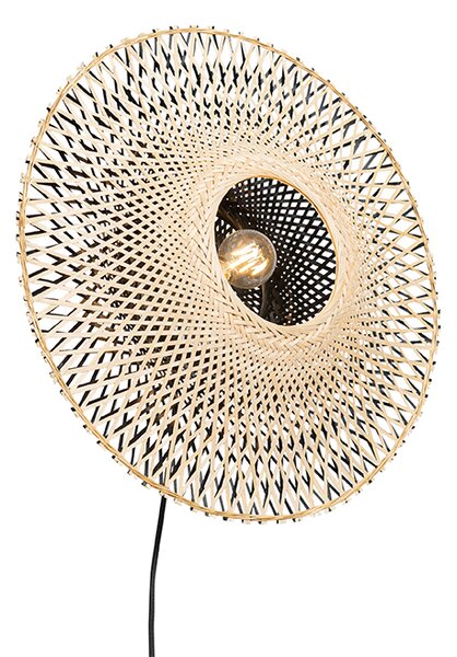 Orientalska stenska svetilka bambus 50 cm s priključkom - Rina