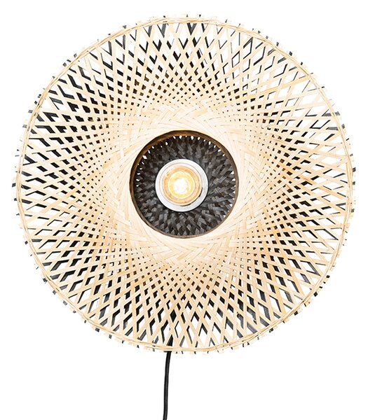Orientalska stenska svetilka bambus 35 cm s priključkom - Rina