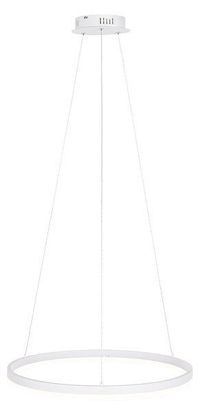 Dizajnerska viseča svetilka bela 60 cm, vključno z LED, 3-stopenjska zatemnitev - Anello