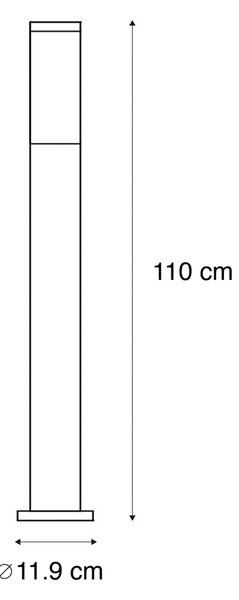 Moderna zunanja svetilka na stebru iz nerjavečega jekla 110 cm IP44 - Rox