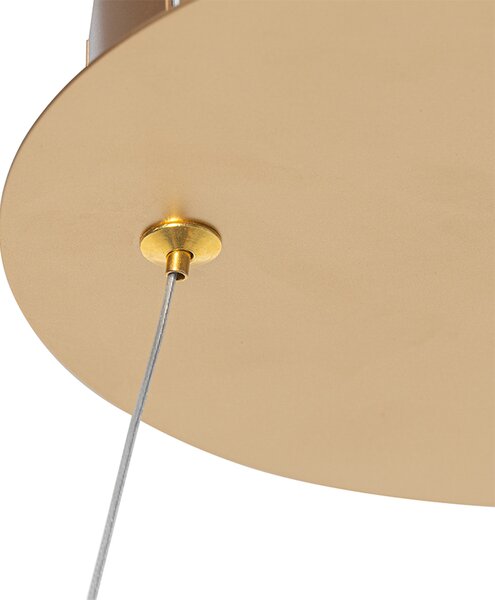 Dizajnerska viseča svetilka zlata 60 cm, vključno z LED, zatemnitev v 3 korakih - Anello