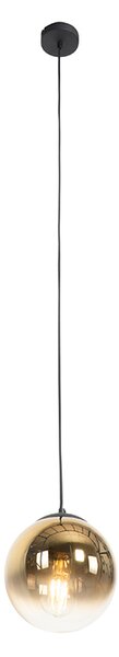 Umetnostno-dekorativna viseča svetilka črna z zlatim steklom 20 cm - Pallon