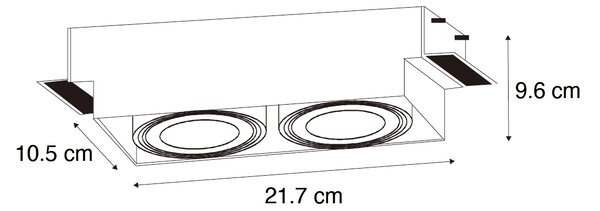 Komplet 6 vgradnih reflektorjev belih GU10 70mm 2-Light Trimless - Oneon