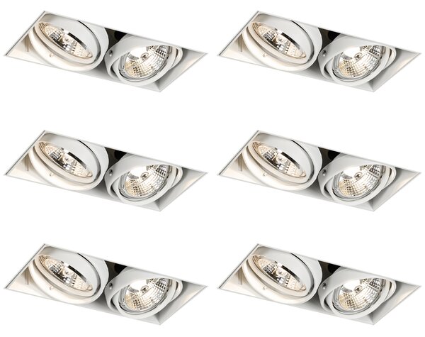 Komplet 6 vgradnih reflektorjev belih GU10 70mm 2-Light Trimless - Oneon