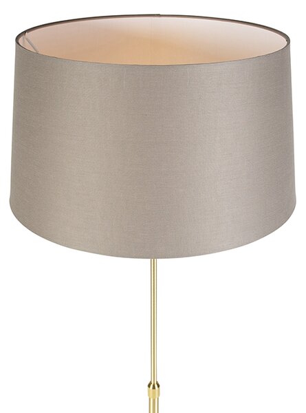 Stoječa svetilka zlata/medenina s platnenim odtenkom taupe 45 cm - Parte
