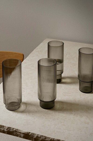 Ferm Living Set kozarcev za pijačo ferm LIVING Ripple 300 ml 4-pack