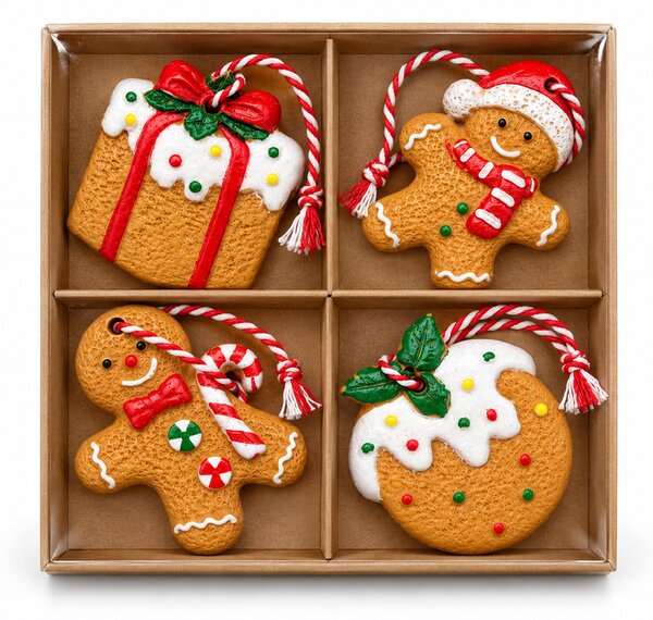 Set 4 božičnih okraskov COOKIE CHRISTMAS 6 cm