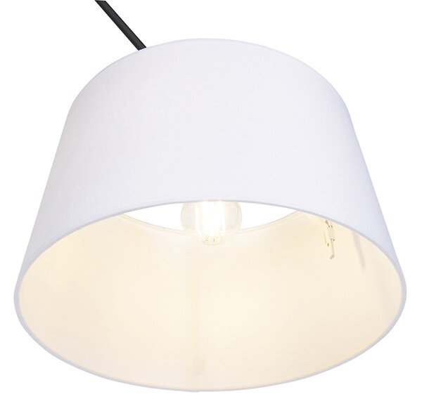 Visiča svetilka črna s platnenim odtenkom bele barve 35 cm - Blitz