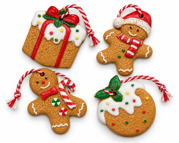 Set 4 božičnih okraskov COOKIE CHRISTMAS 6 cm