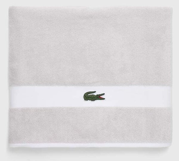 Lacoste Srednje velika bombažna brisača Lacoste L Casual Argent 70 x 140 cm