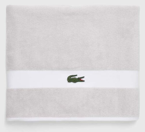 Lacoste Velika bombažna brisača Lacoste L Casual Argent 90 x 150 cm