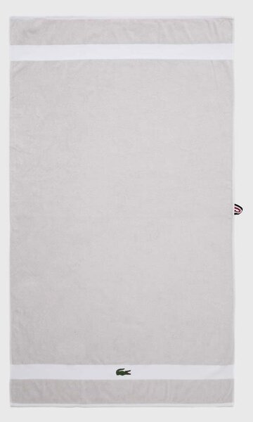 Lacoste Velika bombažna brisača Lacoste L Casual Argent 90 x 150 cm