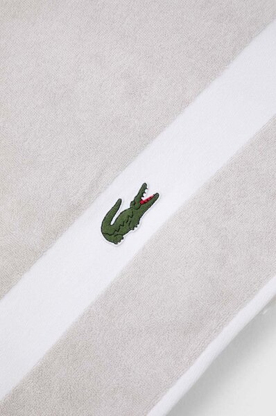Lacoste Velika bombažna brisača Lacoste L Casual Argent 90 x 150 cm
